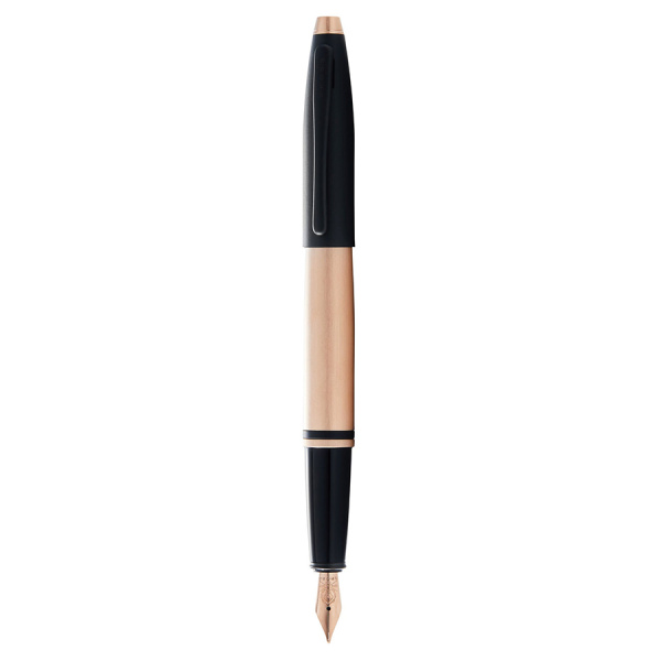 Перьевая ручка Cross Calais - Brushed Rose Gold Plate and Black Lacquer, M