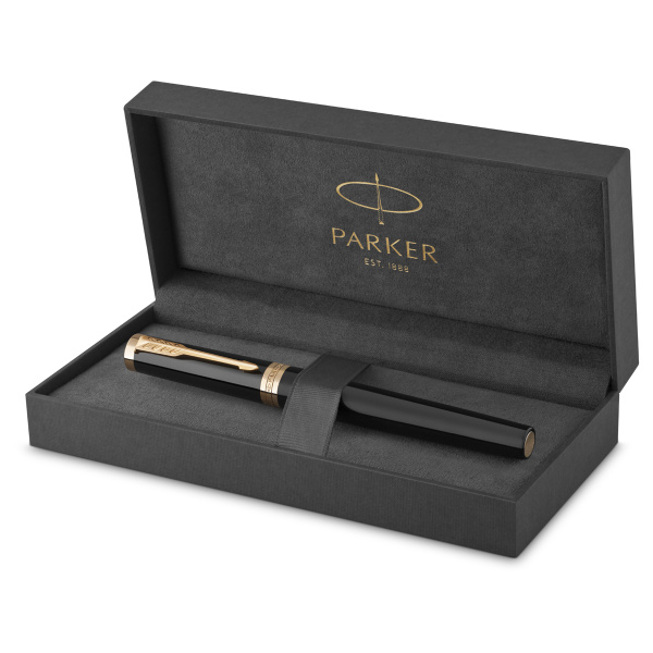 Ручка-роллер Parker "Ingenuity Black GT" черная, 0,5мм