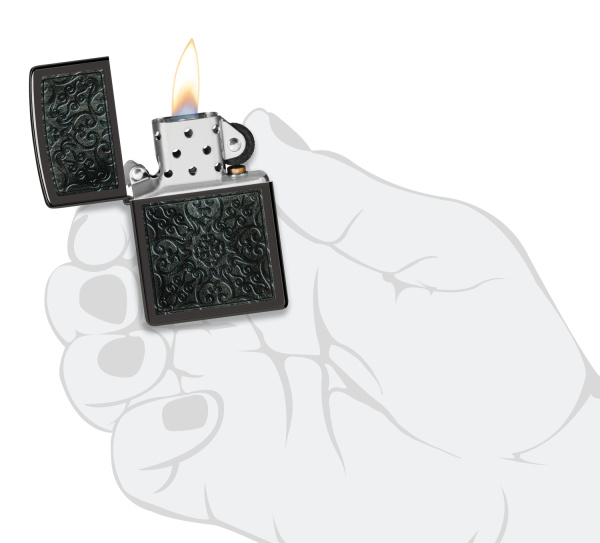 Зажигалка ZIPPO Pattern с покрытием High Polish Black 48961