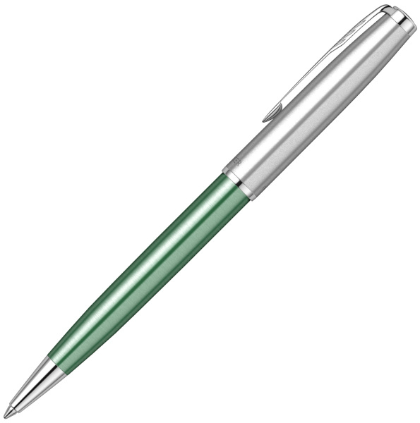Ручка шариковая Parker "Sonnet Sand Blasted Metal&Green Lacquer"