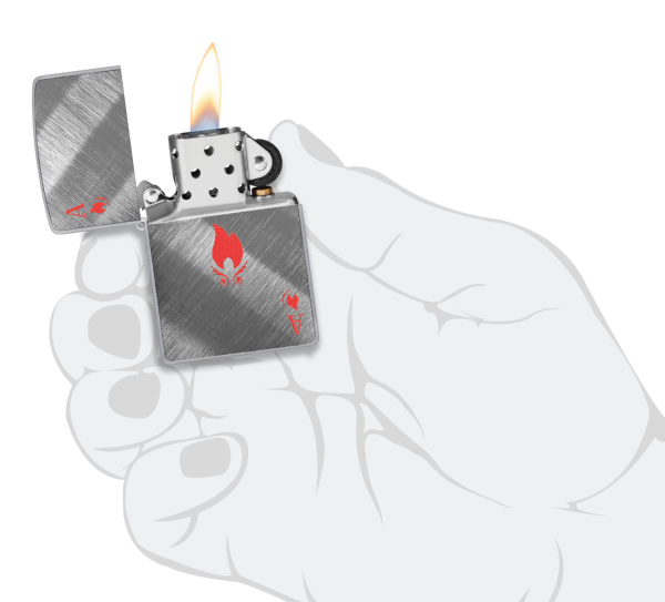 Зажигалка ZIPPO Ace Design с покрытием Brushed Chrome 48451