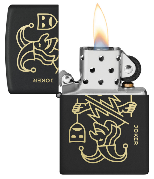 Зажигалка ZIPPO Masked Joker Design с покрытием Black Matte 46290