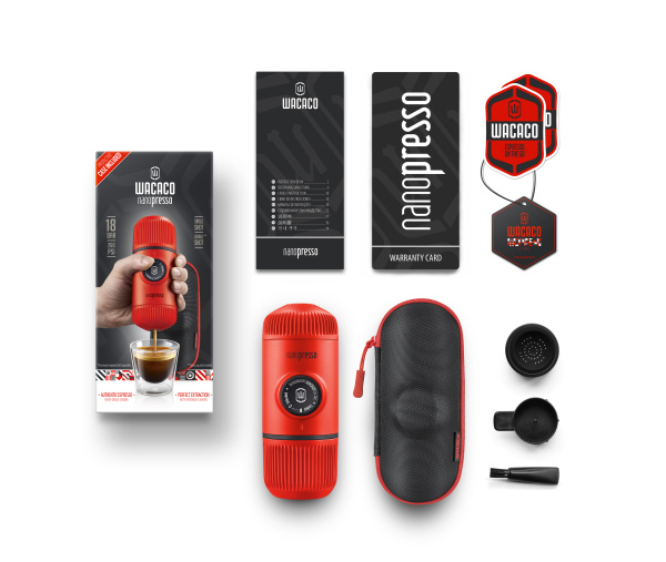 Портативная эспрессо машина Nanopresso Lava Red + Case