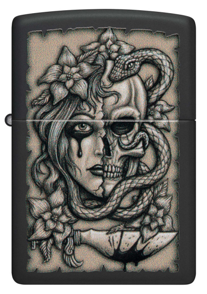 Зажигалка ZIPPO Gory Tattoo с покрытием Black Matte 48616