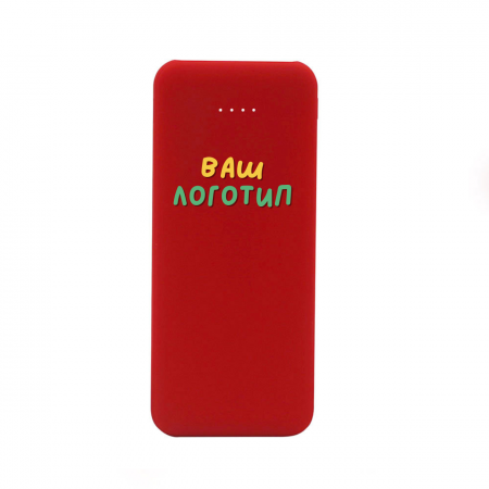 Внешний акккумулятор Arrida 5000mAh, с покрытием "Baby skin”, красный
