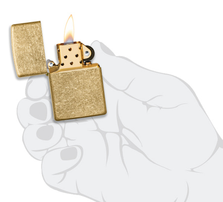 Зажигалка ZIPPO Classic с покрытием Tumbled Brass 49477
