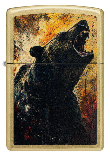Зажигалка ZIPPO Grizzly Roar Design с покрытием Street Brass 46695