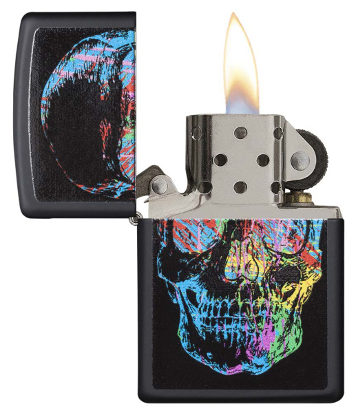 Зажигалка ZIPPO Skull Design с покрытием Black Matte 28042