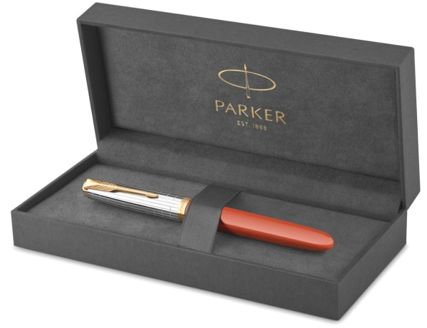Ручка перьевая Parker 51 Premium, Red / Silver GT, F