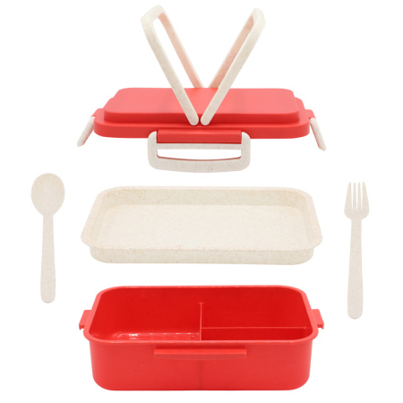 Ланчбокс (контейнер для еды) Inar из пшеничного волокна, красный.
