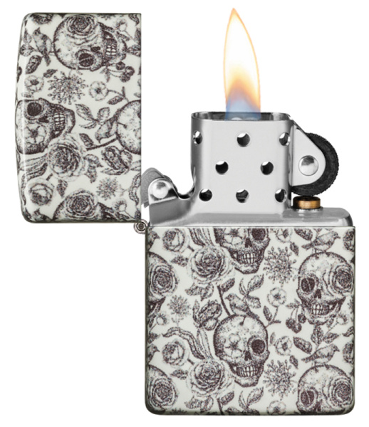 Зажигалка ZIPPO Skeleton с покрытием Glow in the Dark Green 49458