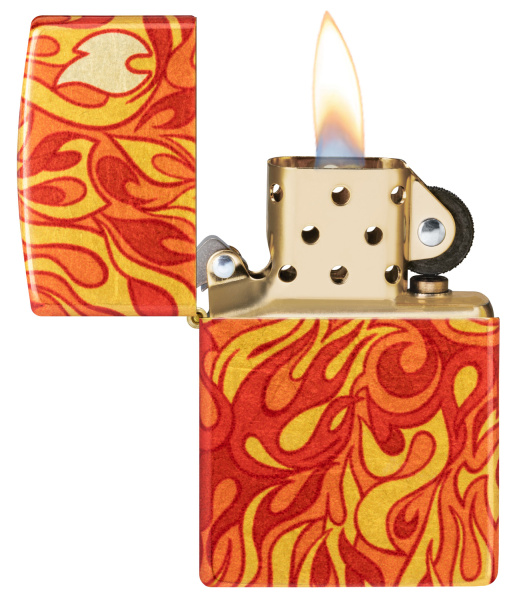 Зажигалка ZIPPO Fire с покрытием 540 Tumbled Brass 48981