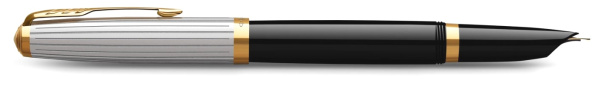 Ручка перьевая Parker 51 Premium, Black / Silver GT, F