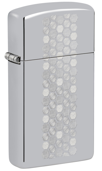 Зажигалка ZIPPO Slim® Honeycomb Design с покрытием High Polish Chrome 46270