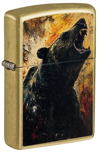 Зажигалка ZIPPO Grizzly Roar Design с покрытием Street Brass 46695