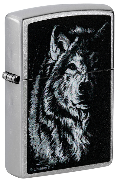 Зажигалка ZIPPO Shadow Wolf с покрытием Street Chrome 46149