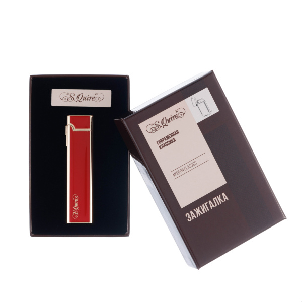 Зажигалка S.Quire газовая кремниевая FL086-Red