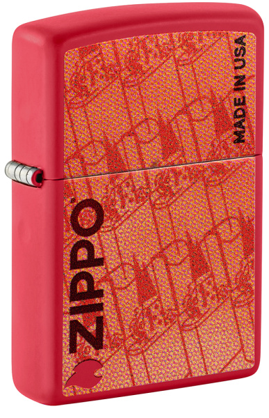 Зажигалка ZIPPO Made in USA Design с покрытием Red Matte 46487