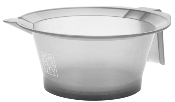 Чаша для краски  Dewal Beauty с резинкой на дне DBHS47gray/transparent