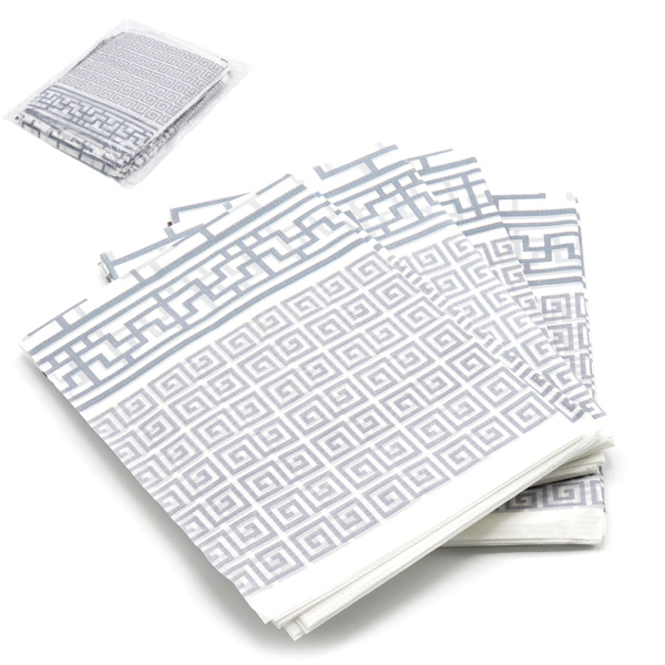 Биоразлагаемая скатерть, бело-серая, набор 5шт