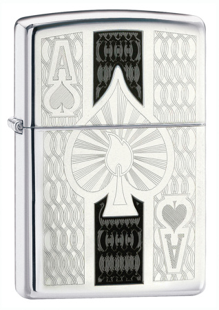 Зажигалка ZIPPO Ace с покрытием High Polish Chrome 24196
