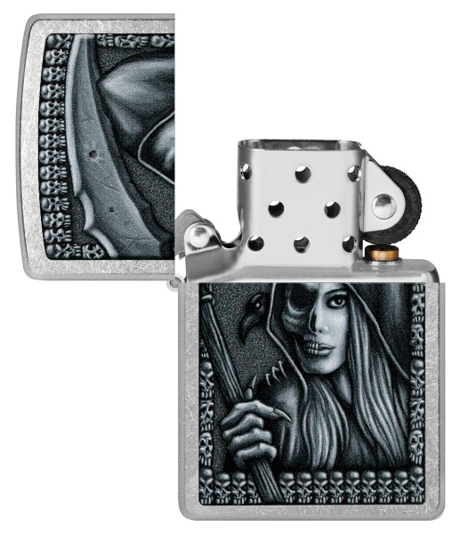 Зажигалка ZIPPO Grim Beauty с покрытием Street Chrome 46151