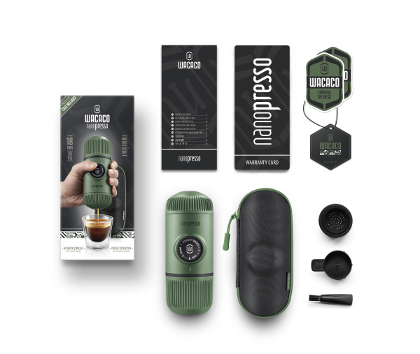 Портативная эспрессо машина Nanopresso Moss Green + Case