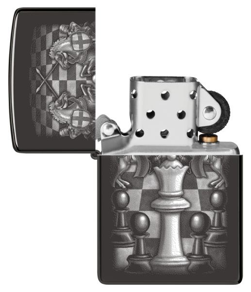Зажигалка ZIPPO Chess Design с покрытием High Polish Black 48762