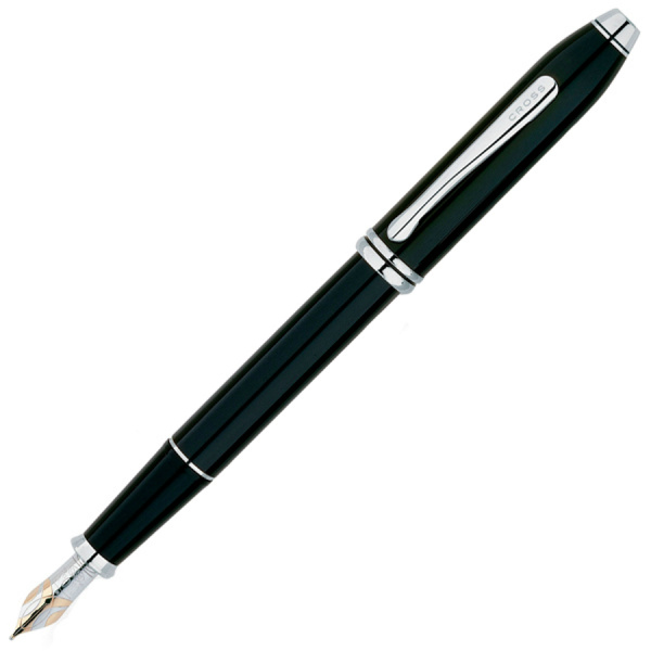 Ручка перьевая Cross TOWNSEND-BLACK LACQUER RHODIUM PLATED