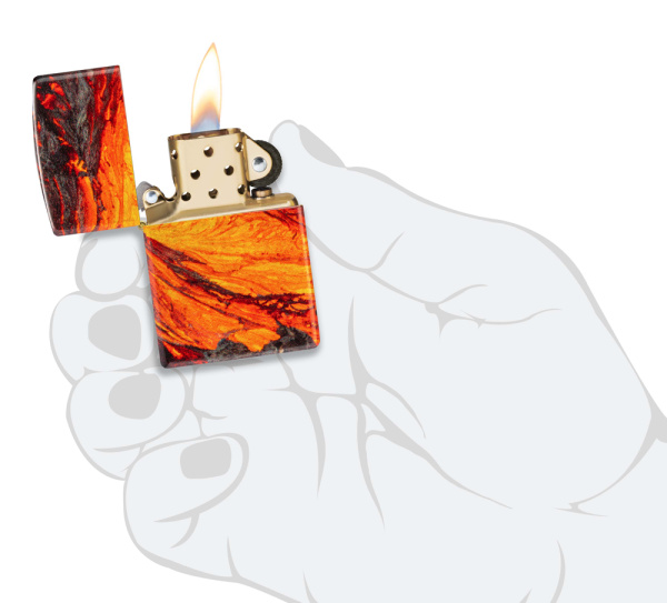 Зажигалка ZIPPO Lava Flow с покрытием 540 Tumbled Brass 48622