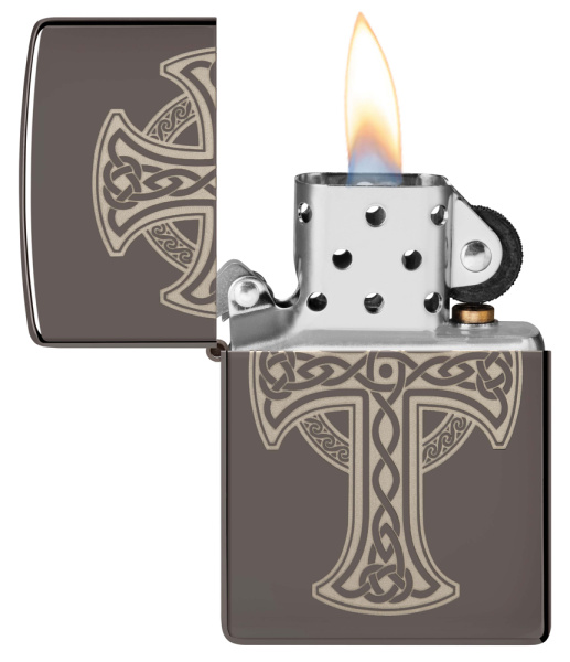 Зажигалка ZIPPO Celtic Cross Design с покрытием Black Ice® 48614