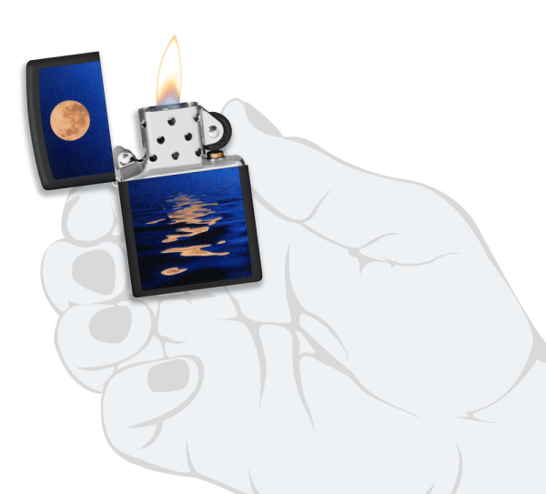 Зажигалка ZIPPO Moon Sunset с покрытием Black Light 49810
