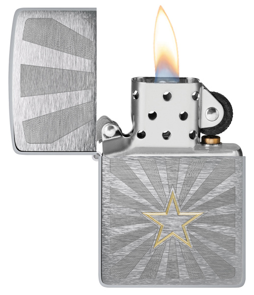 Зажигалка ZIPPO Star Design с покрытием Brushed Chrome 48657