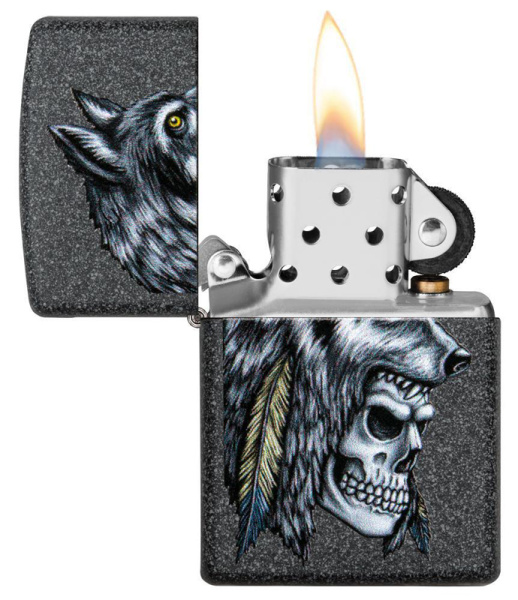 Зажигалка ZIPPO Wolf Skull с покрытием Iron Stone™ 29863