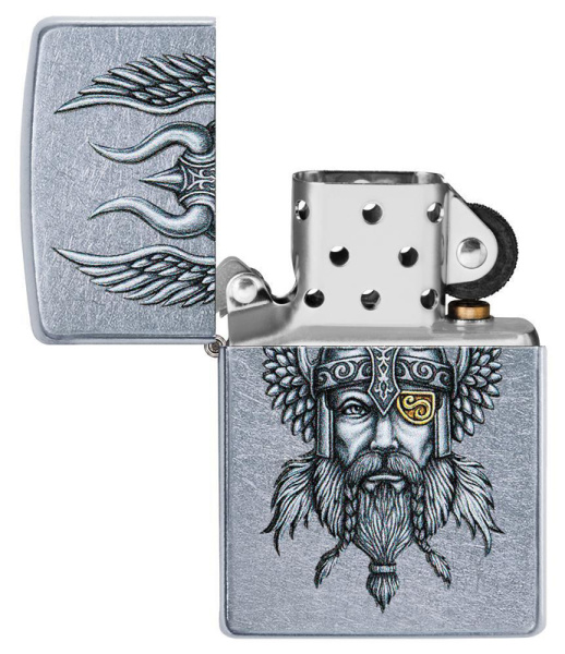 Зажигалка ZIPPO Viking Warrior с покрытием Street Chrome™ 29871