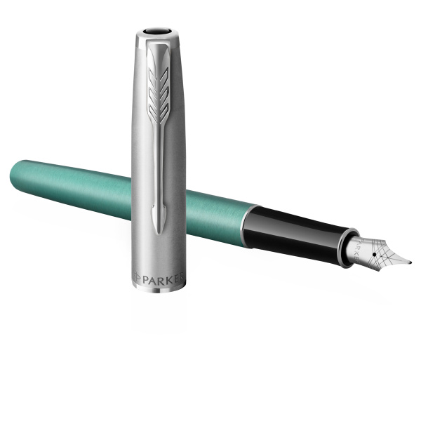 Ручка перьевая Parker "Sonnet Sand Blasted Metal&Green Lacquer"