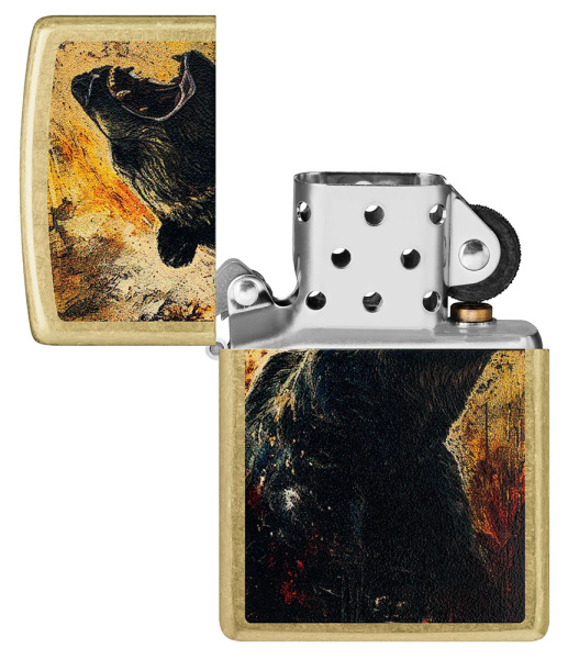 Зажигалка ZIPPO Grizzly Roar Design с покрытием Street Brass 46695