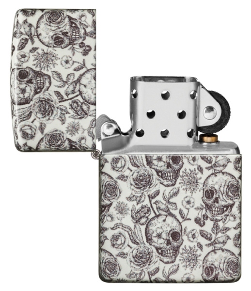 Зажигалка ZIPPO Skeleton с покрытием Glow in the Dark Green 49458