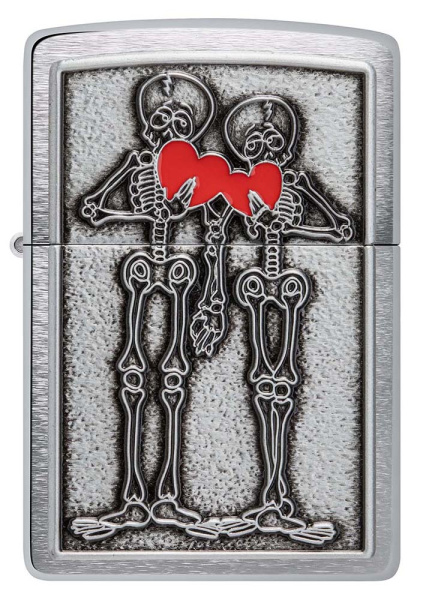 Зажигалка ZIPPO Couple Love с покрытием Brushed Chrome 48688