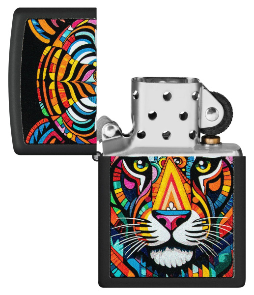 Зажигалка ZIPPO Tiger Stripes Design с покрытием Black Matte 46235