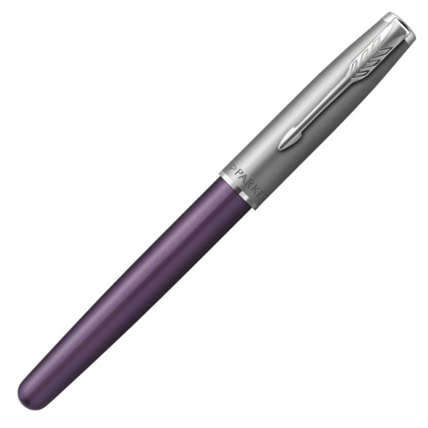 Ручка-роллер Parker "Sonnet Sand Blasted Metal&Violet Lacquer"