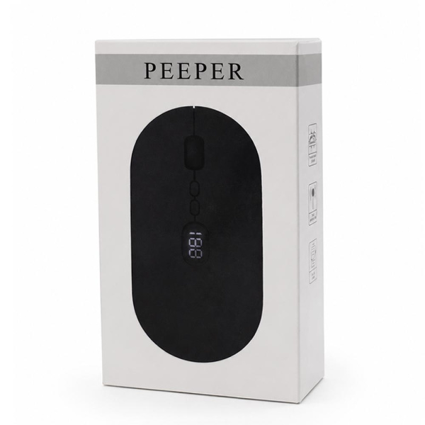 Мышь компьютерная беспроводная с индикатором Peeper, черный