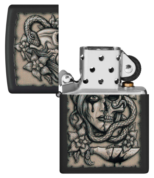 Зажигалка ZIPPO Gory Tattoo с покрытием Black Matte 48616