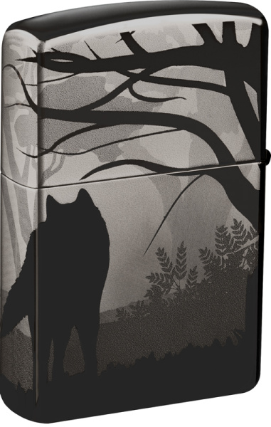 Зажигалка ZIPPO Wolves Design с покрытием Black Ice® 49188