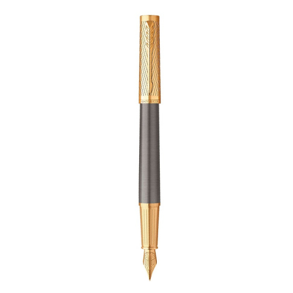 Ручка перьевая Parker Ingenuity Pioneers F571, Arrow Grey GT (Перо F)