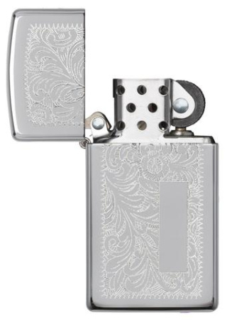 Зажигалка ZIPPO Slim® Venetian® с покрытием High Polish Chrome 1652