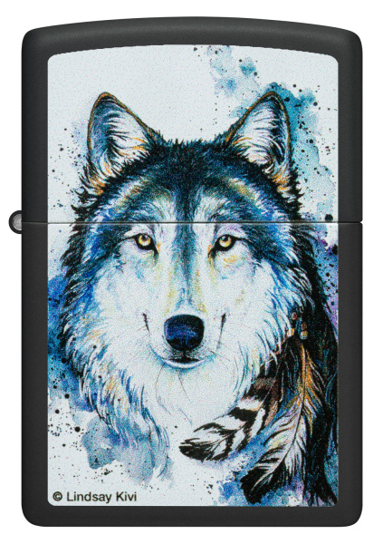 Зажигалка ZIPPO Feed the Good Wolf с покрытием Black Matte 48936