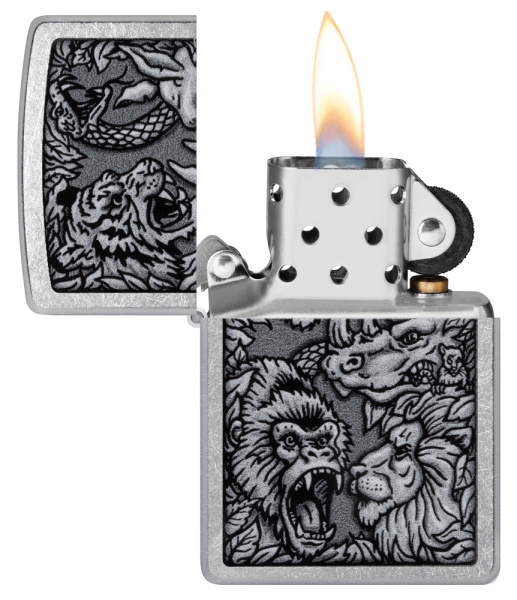 Зажигалка ZIPPO Jungle Design с покрытием Street Chrome 48567