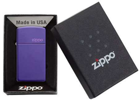 Зажигалка ZIPPO Slim® с покрытием Purple Matte 1637ZL