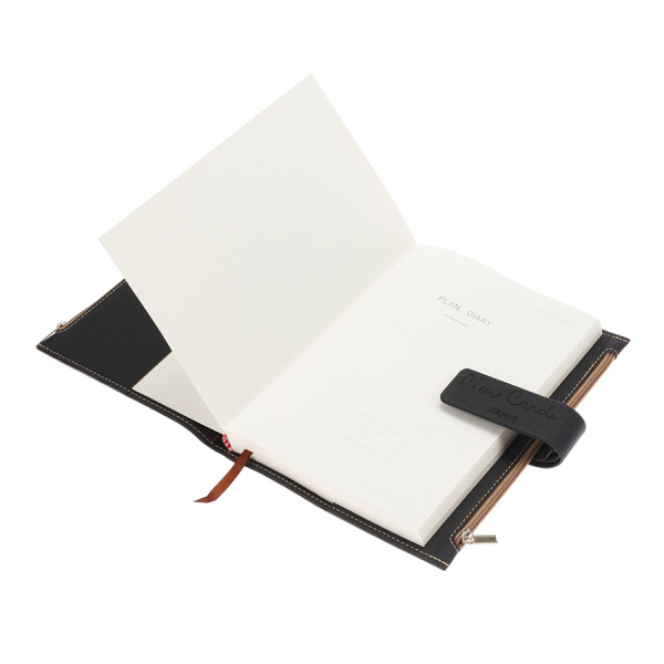 Записная книжка Pierre Cardin черная в обложке, 21,5х15,5х3,5 см